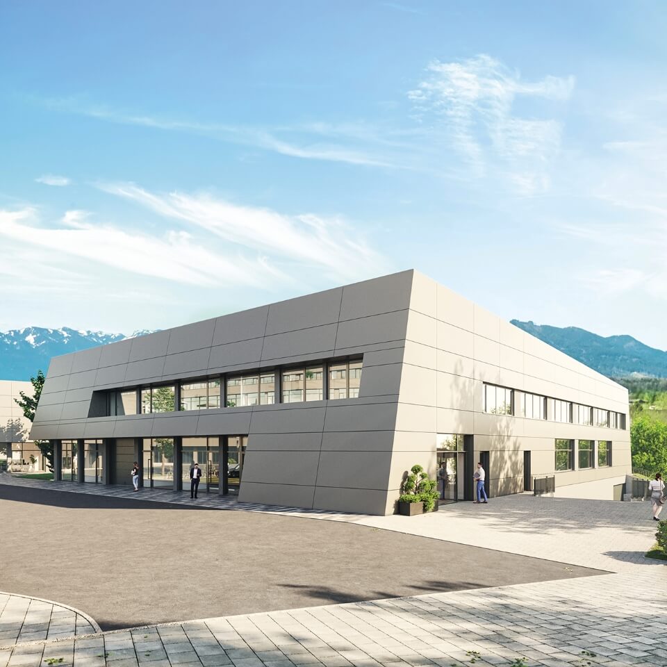 Auf dem campus toelz entstehen Mietflächen zwischen 150 und 2.000 qm. Alle Gebäude sind autark, verfügen über Tiefgaragen und sind über die parkähnlichen Außenanlagen verbunden.